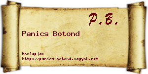 Panics Botond névjegykártya